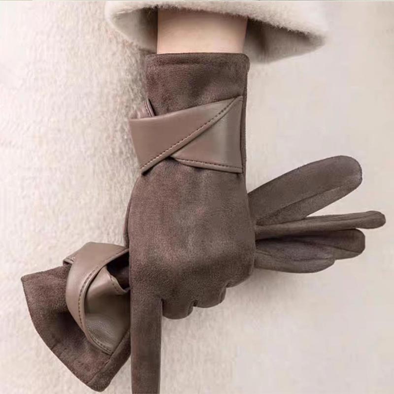 1 Pair Suede Gloves For Women  - Leather Driving Glove recension och pris