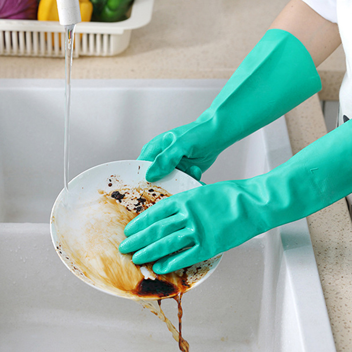1Pairs Waterproof Dishwashing  - Dish Glove Rubber recension och pris