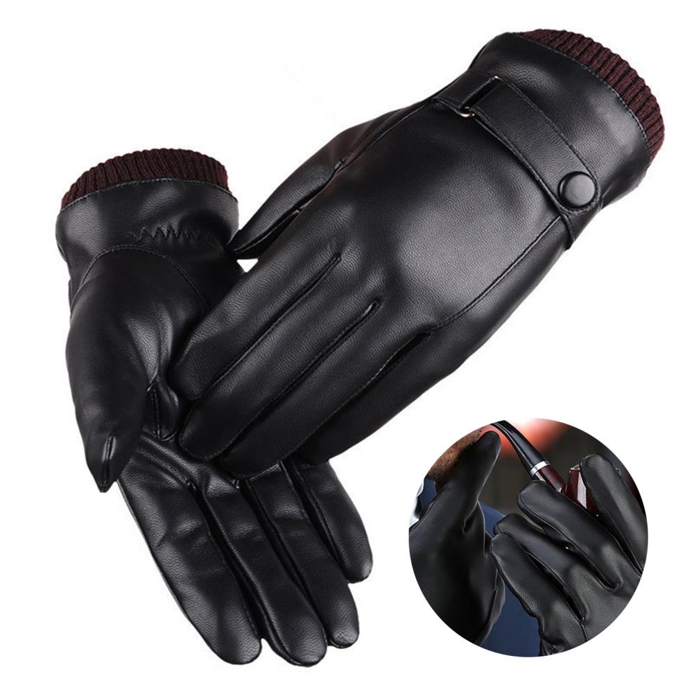 Faux Leather Full Finger Touch - Winter Glove Insulated recension och pris