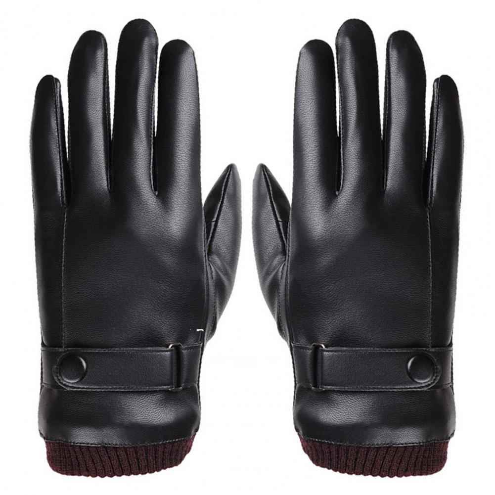 Faux Leather Full Finger Touch - Winter Glove Insulated recension och pris