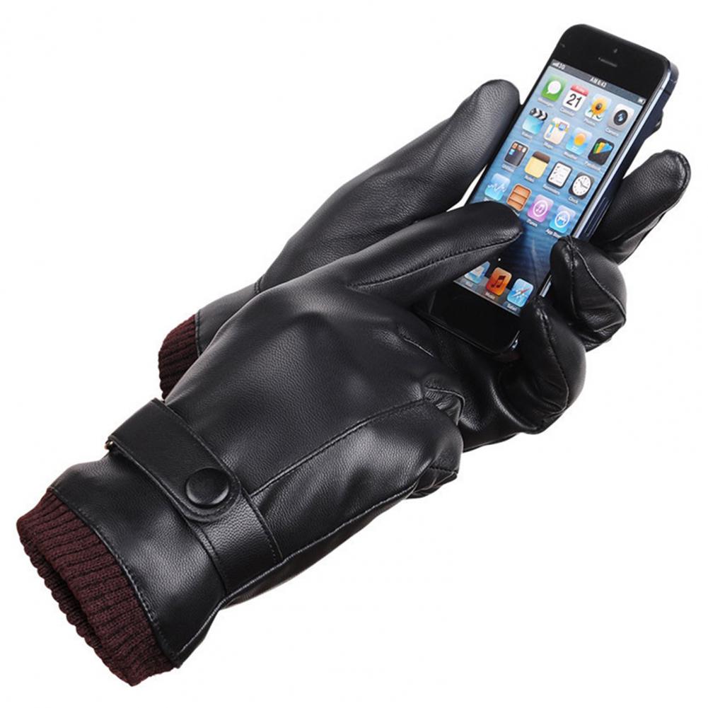 Faux Leather Full Finger Touch - Winter Glove Insulated recension och pris
