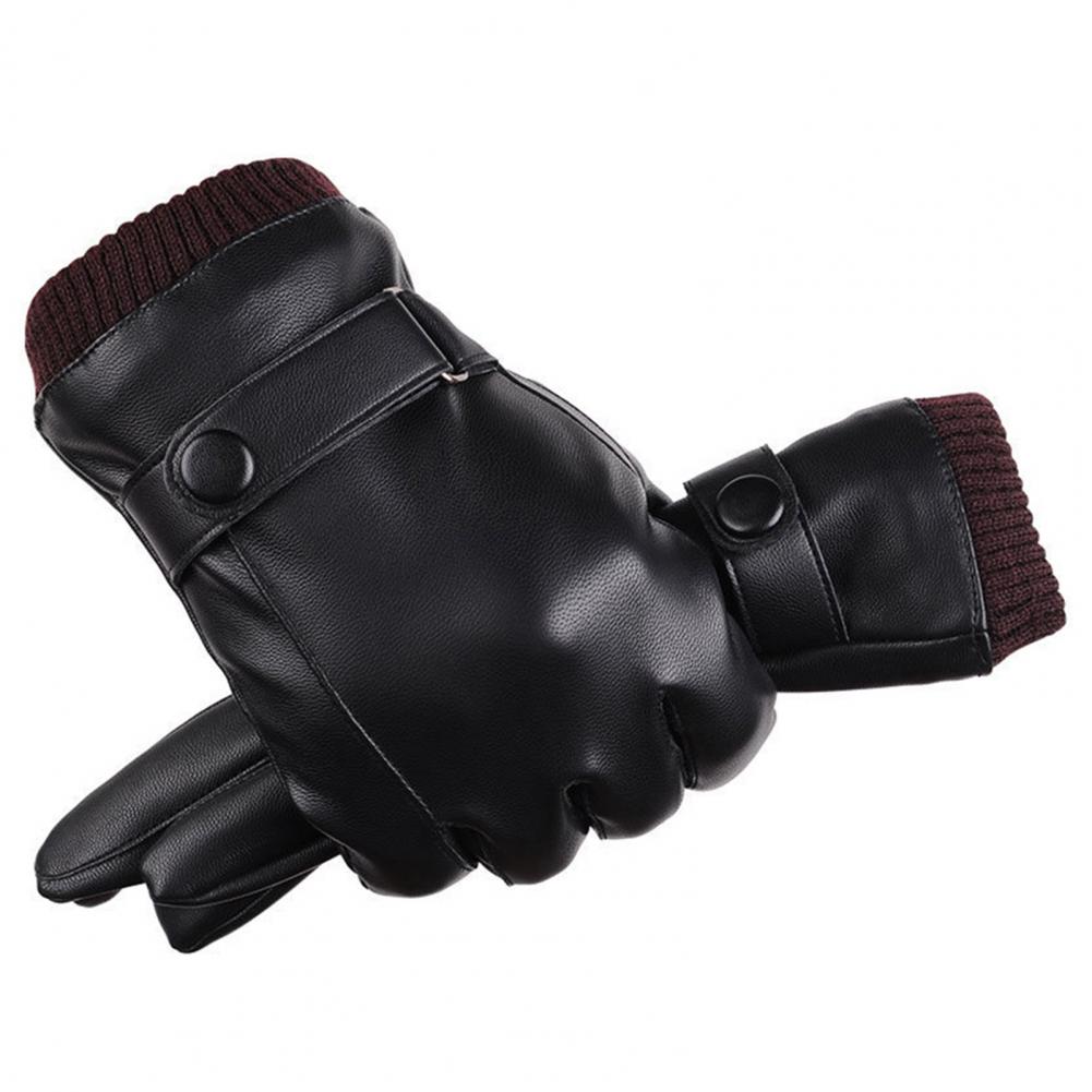 Faux Leather Full Finger Touch - Winter Glove Insulated recension och pris