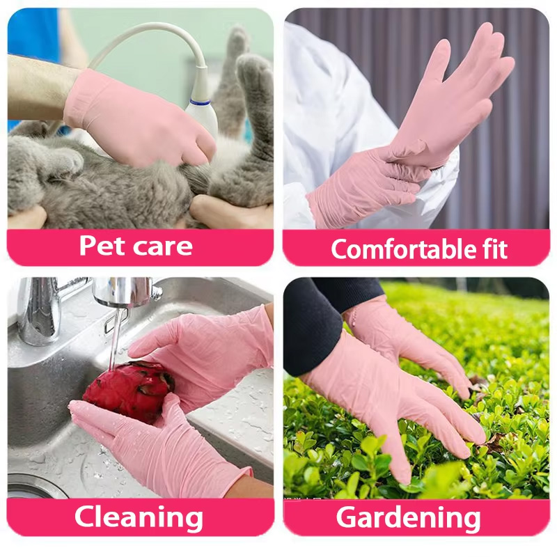 20/50/100/200 Pink Disposable  - Rubber Glove Cleaning recension och pris