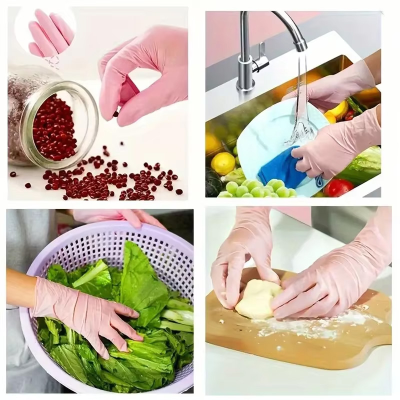 20/50/100/200 Pink Disposable  - Rubber Glove Cleaning recension och pris